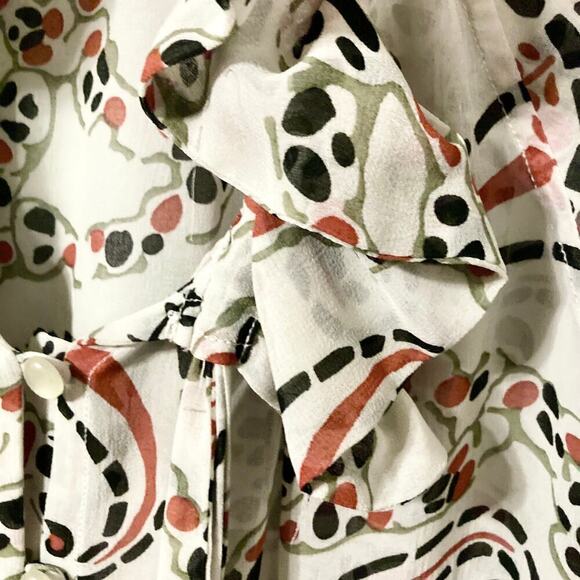 Banana Republic Women's XXSP Ruffle Sleeveless Button Up Blouse - Picture 9 of 11